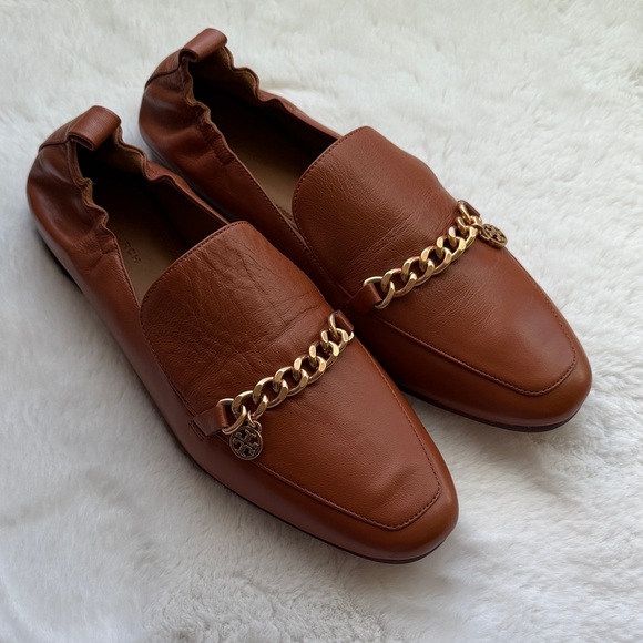 NIB Tory Burch Mini Benton Charm Leather Loafer Aged Camello size 11 - Picture 2 of 12